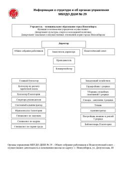Структура и органы управления МБУДО ДШИ № 29
